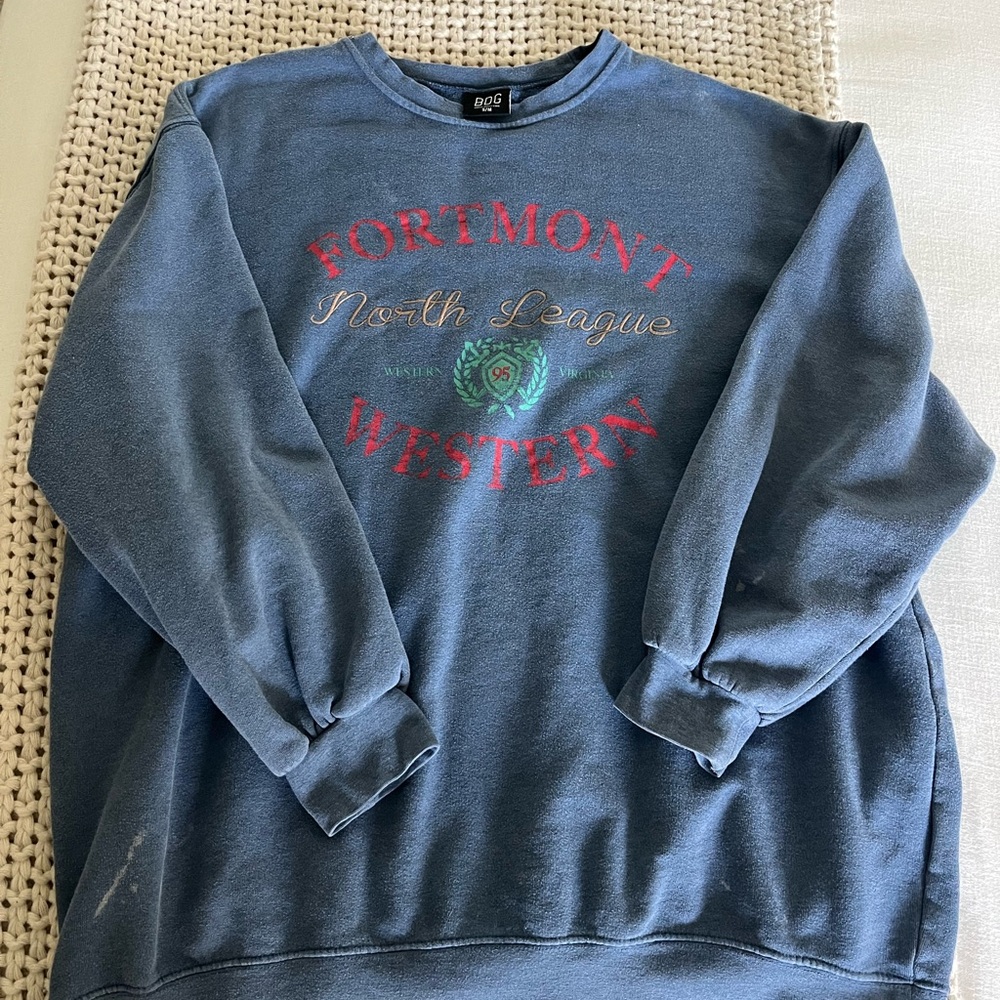Urban Outfitters Fortmont Western Blue Sweatshirt